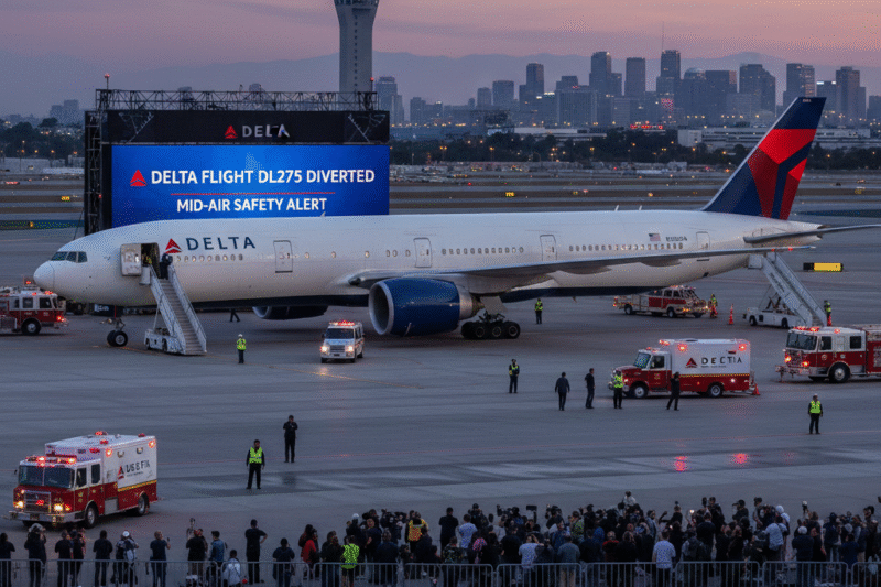 Delta Flight DL275 Diverted LAX After Mid-Air Safety Alert