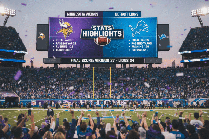 Minnesota Vikings vs Detroit Lions Stats Highlights